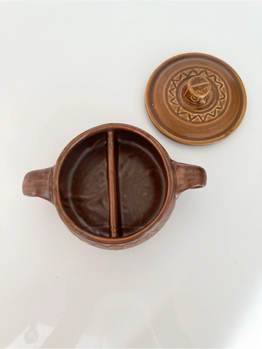 Vintage Hall China 1793 Eagle Nest Brown Covered Casserole Soup Bowl With Lid